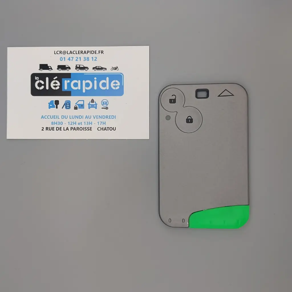 2 BUTTON CARD LAGUNA 2 (2001-2006)SPACE 4 (2002-2014) Code and cutting included, from the key code or a photo of the vehicle key