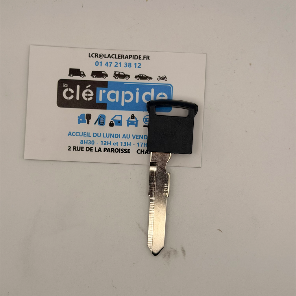 CLE INSERT TRANSPONDEUR SUZUKI SWIFT (2005) Mise au code et taillage inclus, à partir du code de clé ou d’une photo de la clé du véhicule 