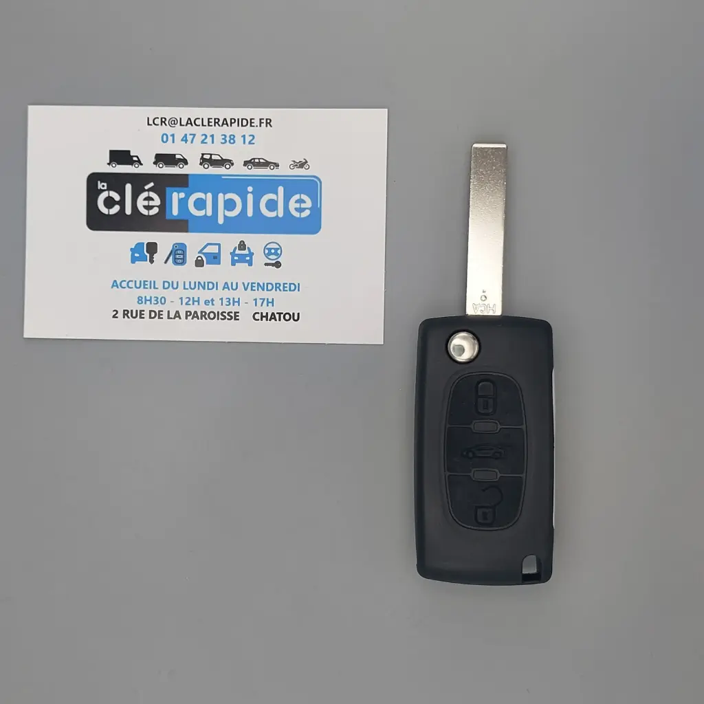 Télécommande Peugeot 308 II 3 boutons 2013 - 2021 433 MHz