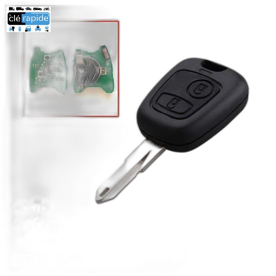 Clé Peugeot PLIP 206 A PARTIR DE 2005 Mise au code et taillage inclus, à partir du code de clé ou d'une photo de la clé du véhicule