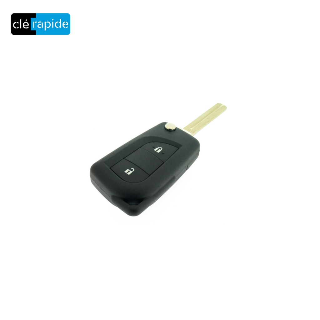 TELECOMMANDE 2 BOUTONS TOYOTA AYGO 2/PEUGEOT 108/CITROEN C1 2 Mise au code et taillage inclus, à partir du code de clé ou d’une photo de la clé du véhicule