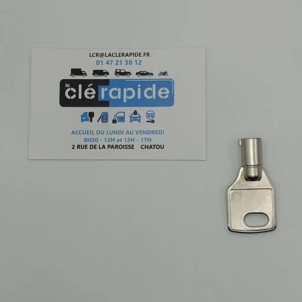 CHAVE TUBULAR PARA FECHADURA DE MOTOCICLETA Código e corte incluídos, com base no código da chave