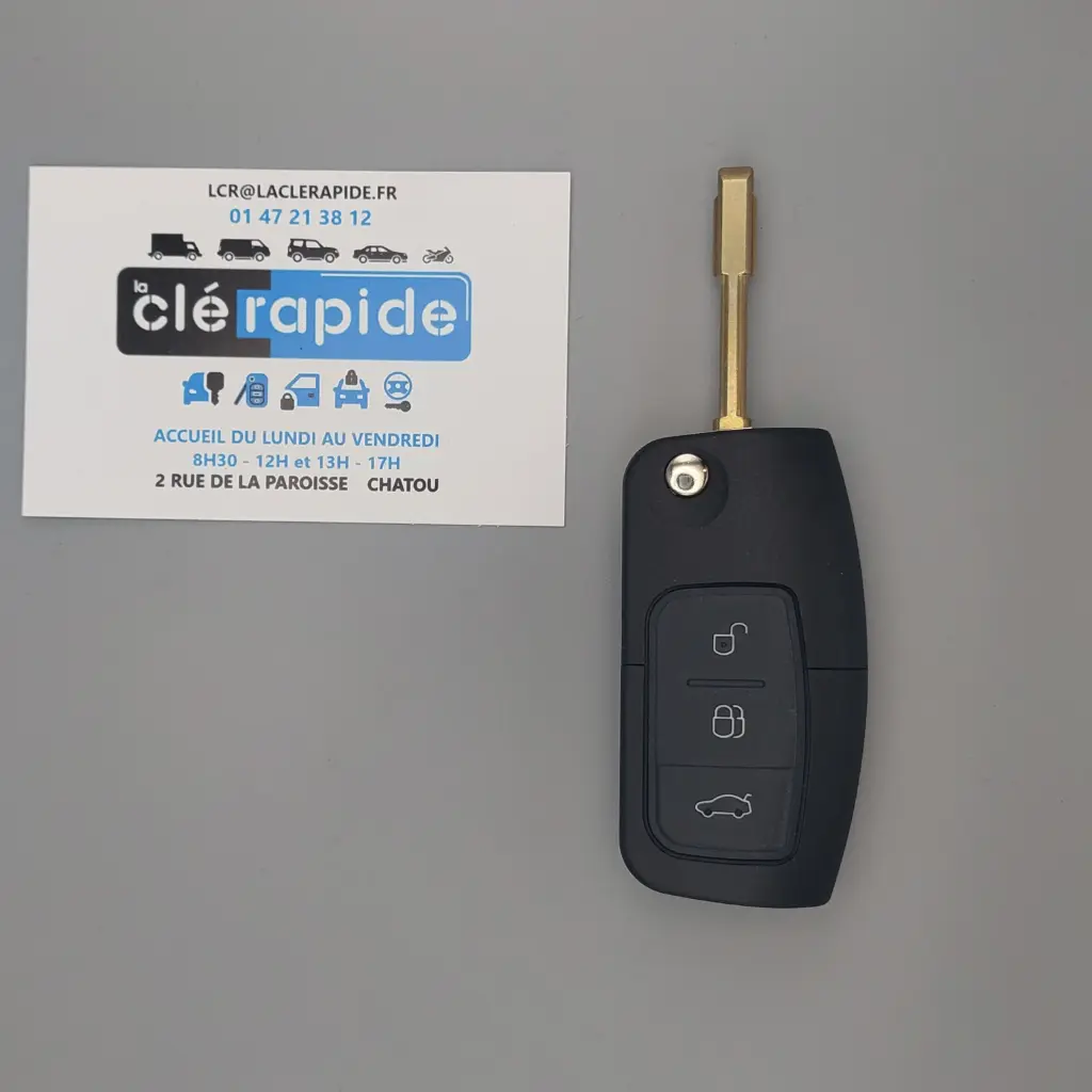 CONTROLE REMOTO DOBRÁVEL 3 BOTÕES FORD FOCUS 1998-2005 - MONDEO 2000-2007 - TRANSIT 2000-2006