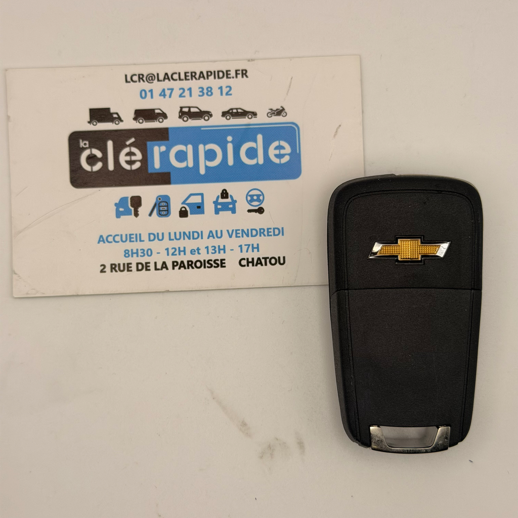 CHEVROLET AVEO 3-TASTEN-FERNBEDIENUNG (13579214) Codierung und Ausschneiden inklusive, anhand des Schlüsselcodes oder eines Fotos des Fahrzeugschlüssels