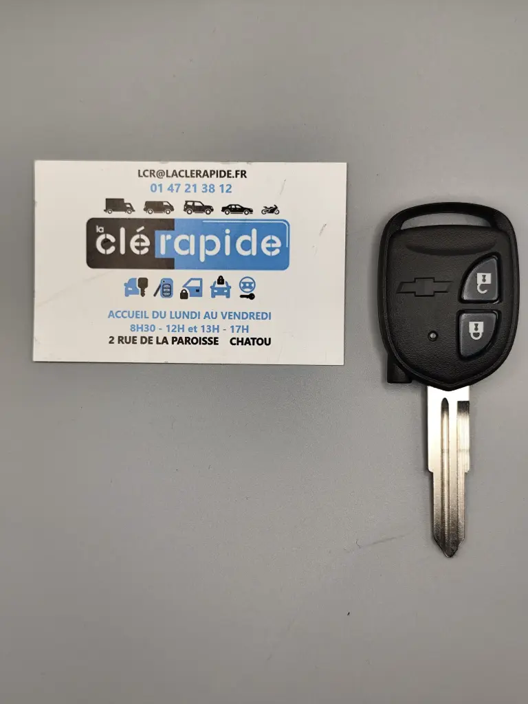Télécommande Chevrolet Spark (M300) - télécommande 2 boutons (mise au code et taillage inclus) 2 boutons 2009-2015 433 MHz (probable)