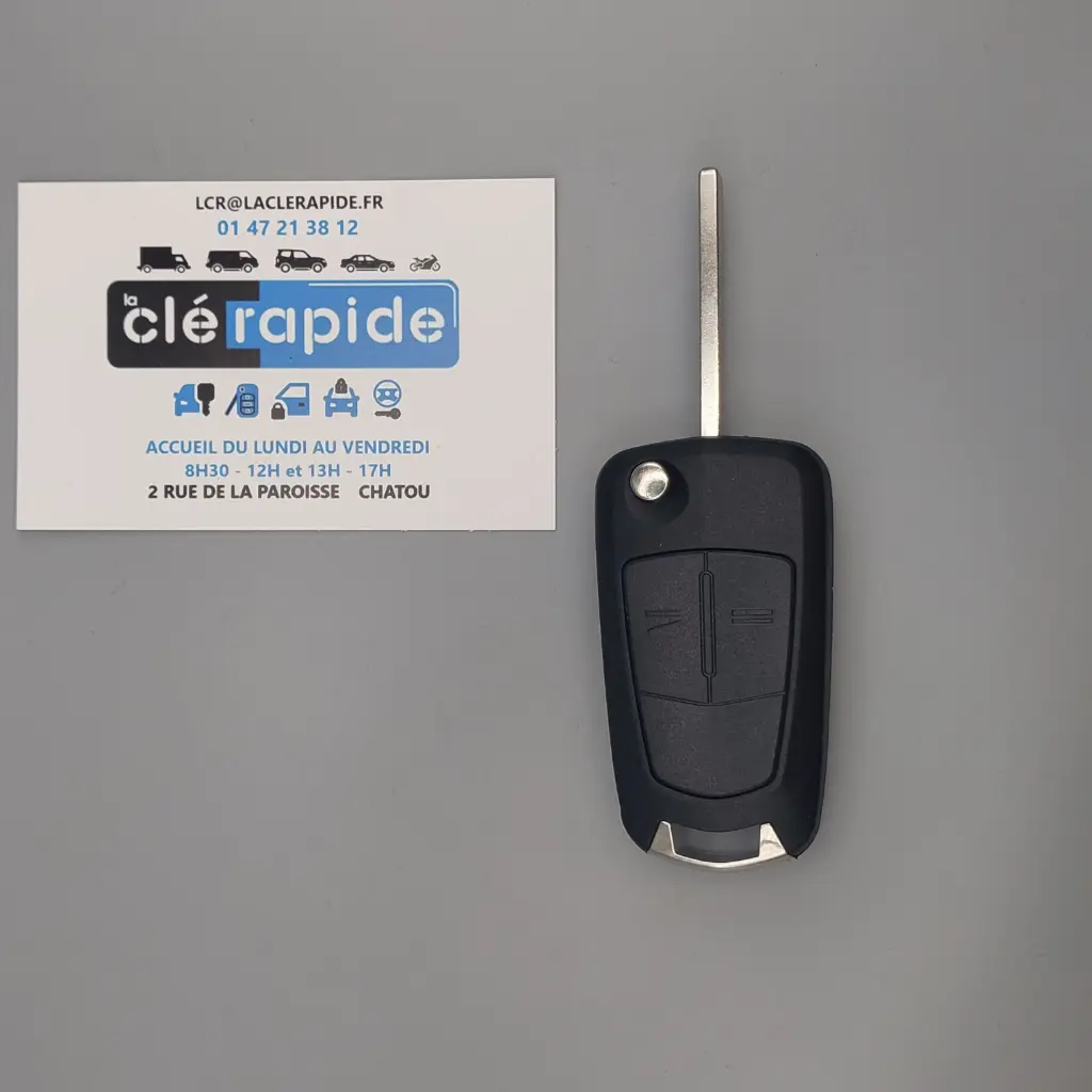 Télécommande Opel CORSA 2 boutons 2006 - 2012 Mise au code et taillage inclus, à partir du code de clé ou d'une photo de la clé du véhicule