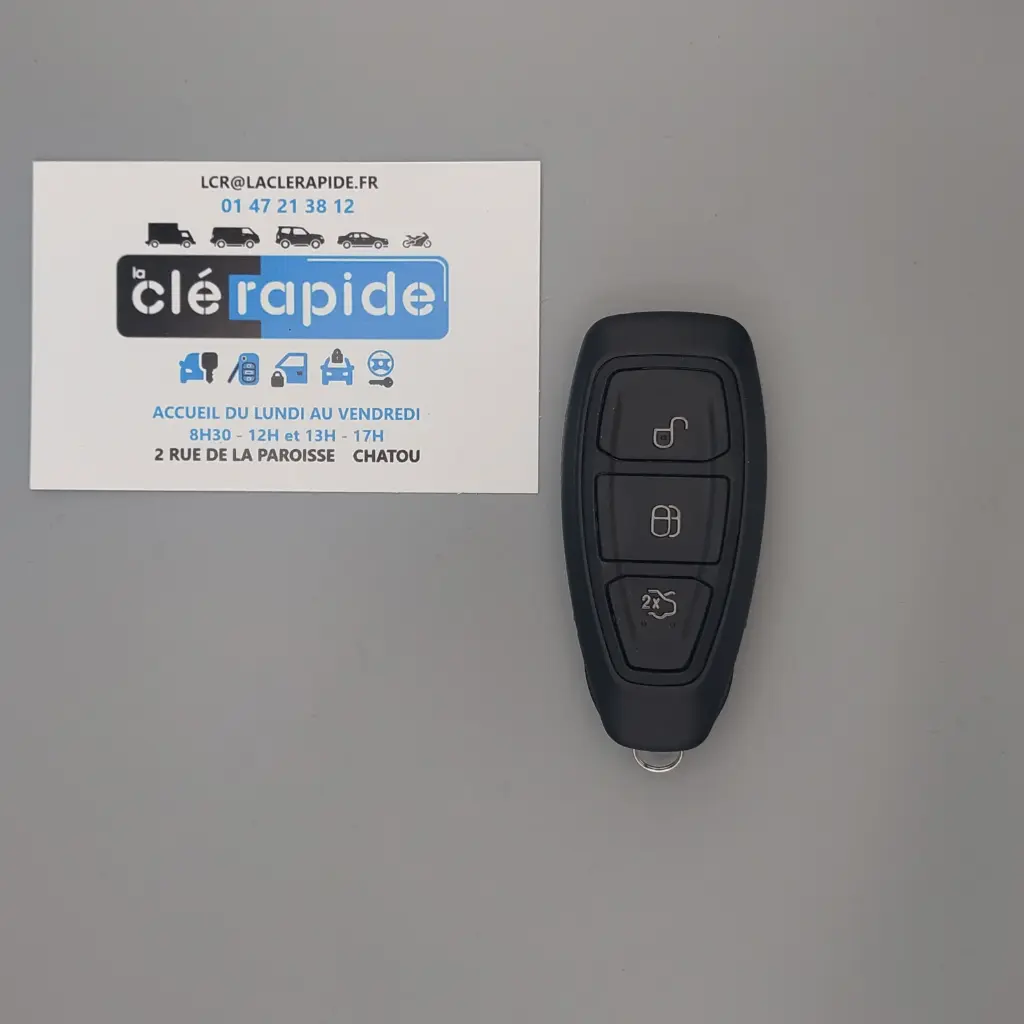 Télécommande Ford C-MAX-GRAND C-MAX FOCUS KUGA mains libres 2015 - en cours Mise au code et taillage inclus, à partir du code de clé ou d'une photo de la clé du véhicule
