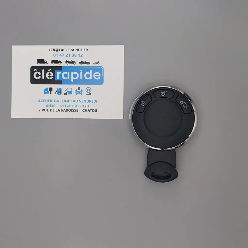 Télécommande Mini CLUBMAN R57 COOPER COUNTRYMAN mains libres 2007 - 2015 Mise au code et taillage inclus, à partir du code de clé ou d'une photo de la clé du véhicule