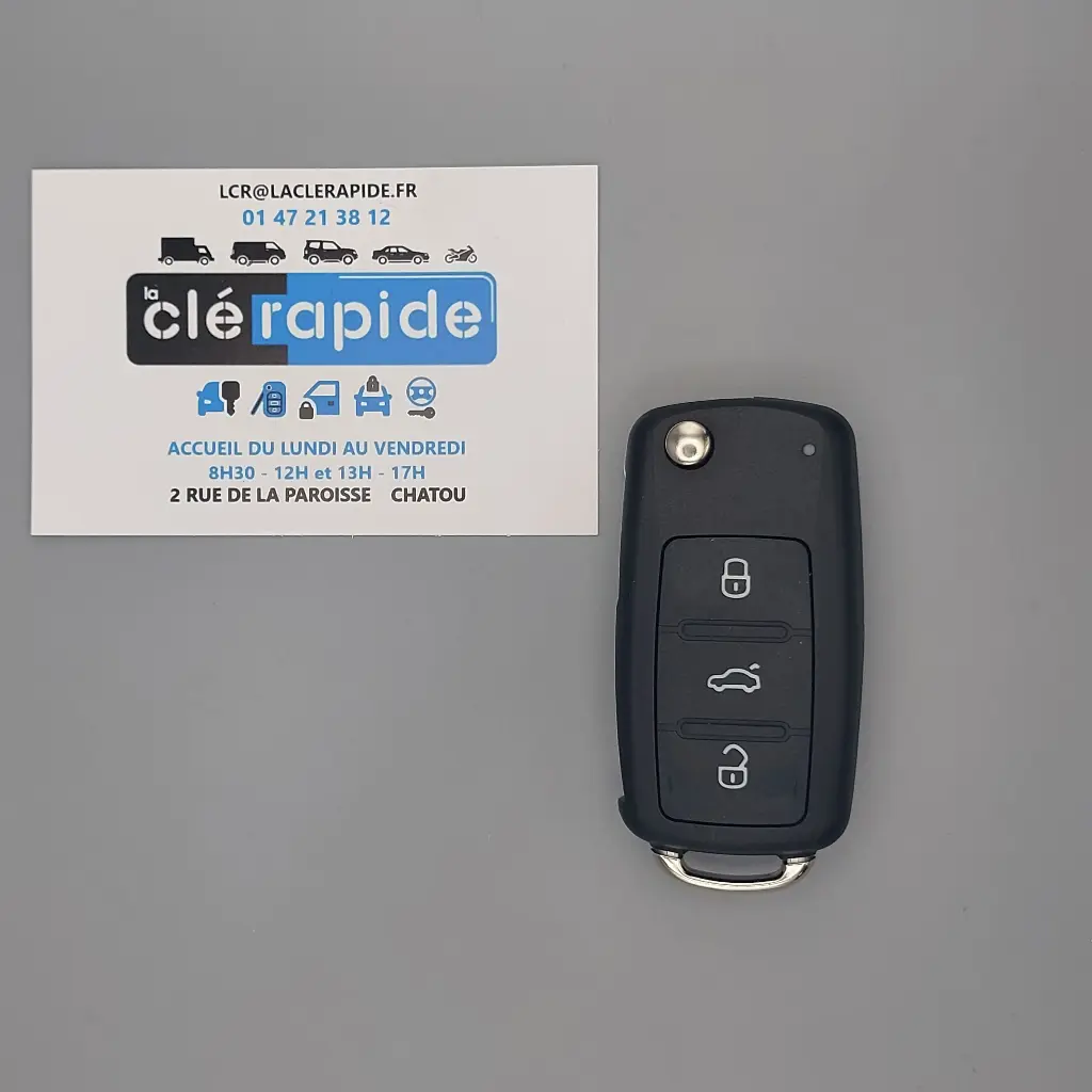 TÉLÉCOMMANDE 3 BOUTONS GOLF 5 ET 6 - POLO 6R - TIGUAN 5N - TOURAN 1T ID48 