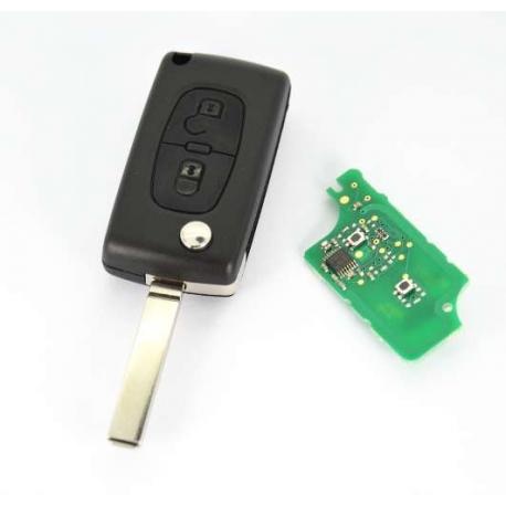 Télécommande Peugeot Partner I (M59) - télécommande clé fixe 2 (Lock, Unlock) boutons 2002-2008 433 MHz ASK Mise au code et taillage inclus, à partir du code de clé ou d'une photo de la clé du véhicule