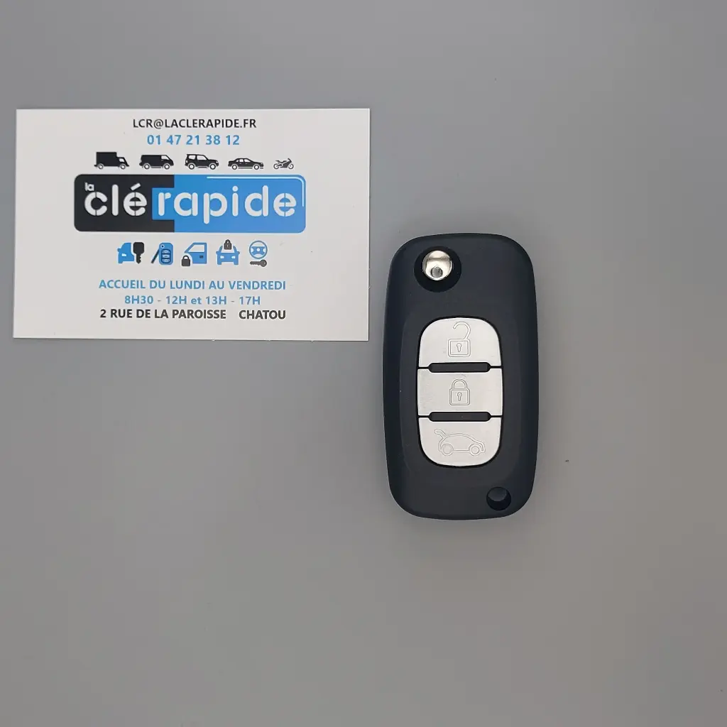 TELECOMMANDE 3 BOUTONS RENAULT TWINGO 3 - TRAFIC 3 - CAPTUR 2 - CLIO 4 - SANDERO 3