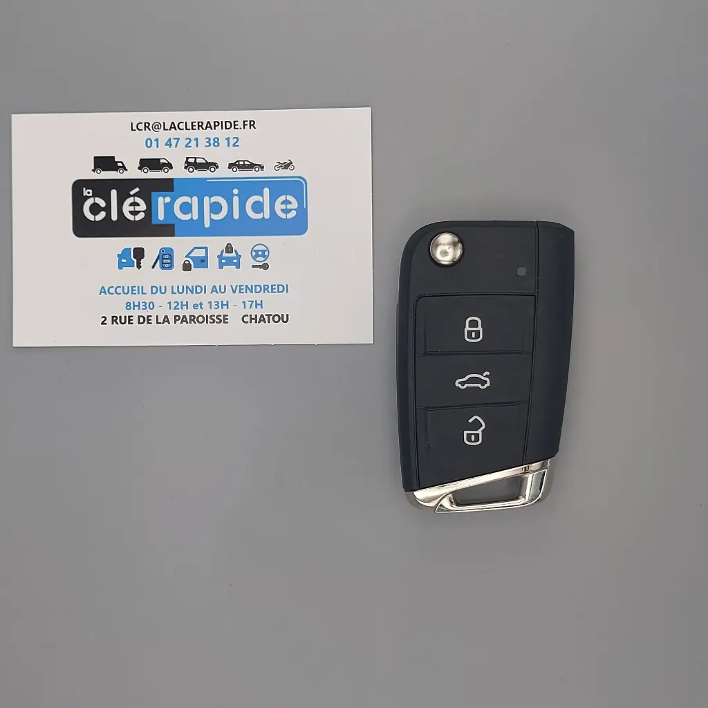Télécommande Volkswagen Golf VII (avec KESSY) 2012-2020 433 MHz Mise au code et taillage inclus, à partir du code de clé ou d'une photo de la clé du véhicule