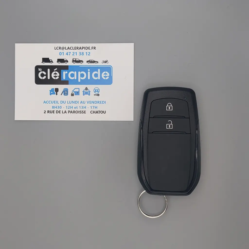 Télécommande Toyota Aygo X / Yaris 4 / Yaris Cross (télécommande pliante) 3 (Lock, Unlock, Boot) boutons 2020-2026 433 MHz Mise au code et taillage inclus, à partir du code de clé ou d'une photo de la clé du véhicule