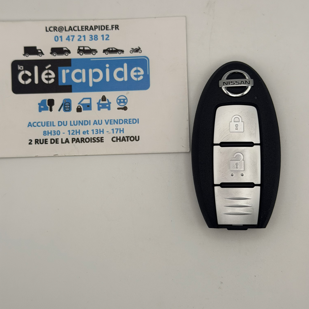 TELECOMMANDE NISSAN JUKE F16 Mise au code et taillage inclus, à partir du code de clé ou d’une photo de la clé du véhicule
