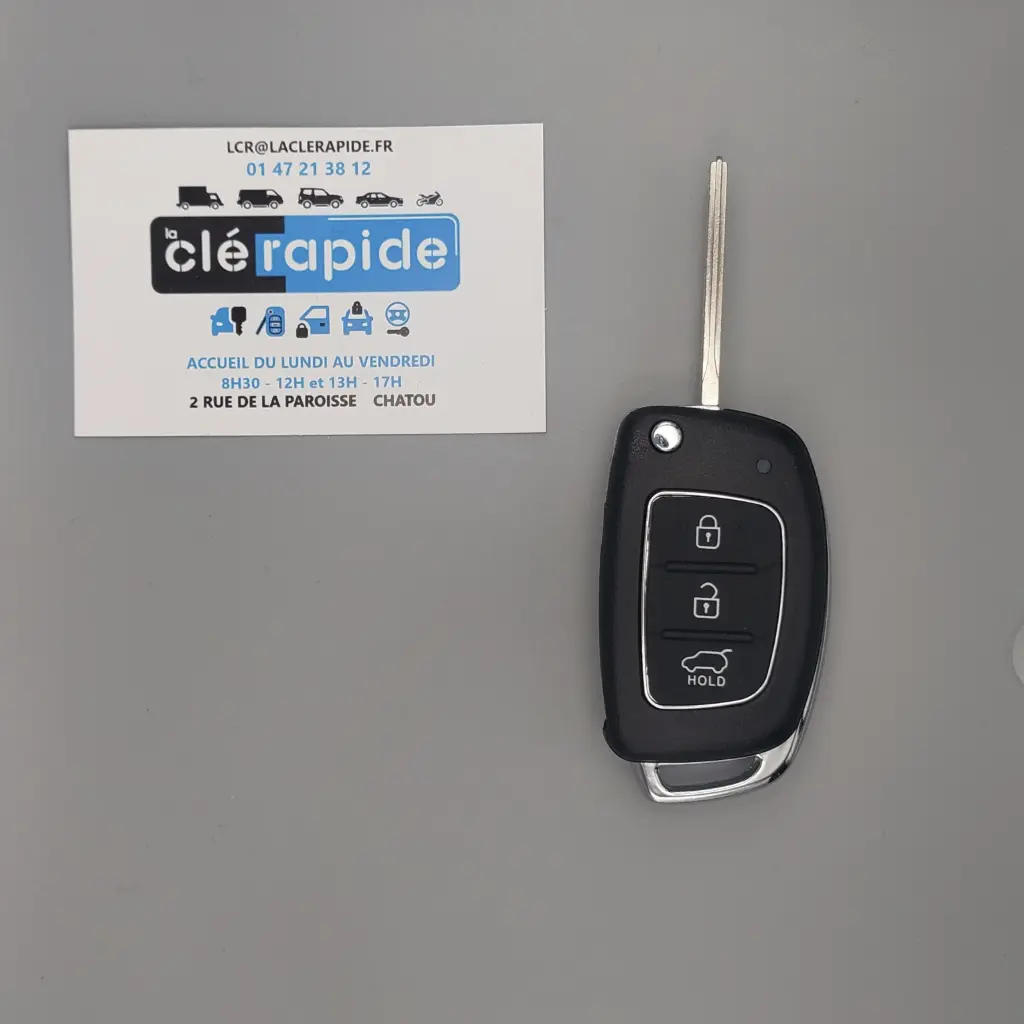 TELECOMMANDE PLIANTE 3 BOUTONS HYUNDAI I20 2015+