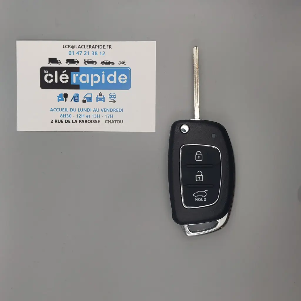 TELECOMMANDE PLIANTE 3 BOUTONS HYUNDAI TUSCON 2015-2017 433MHZ FSK