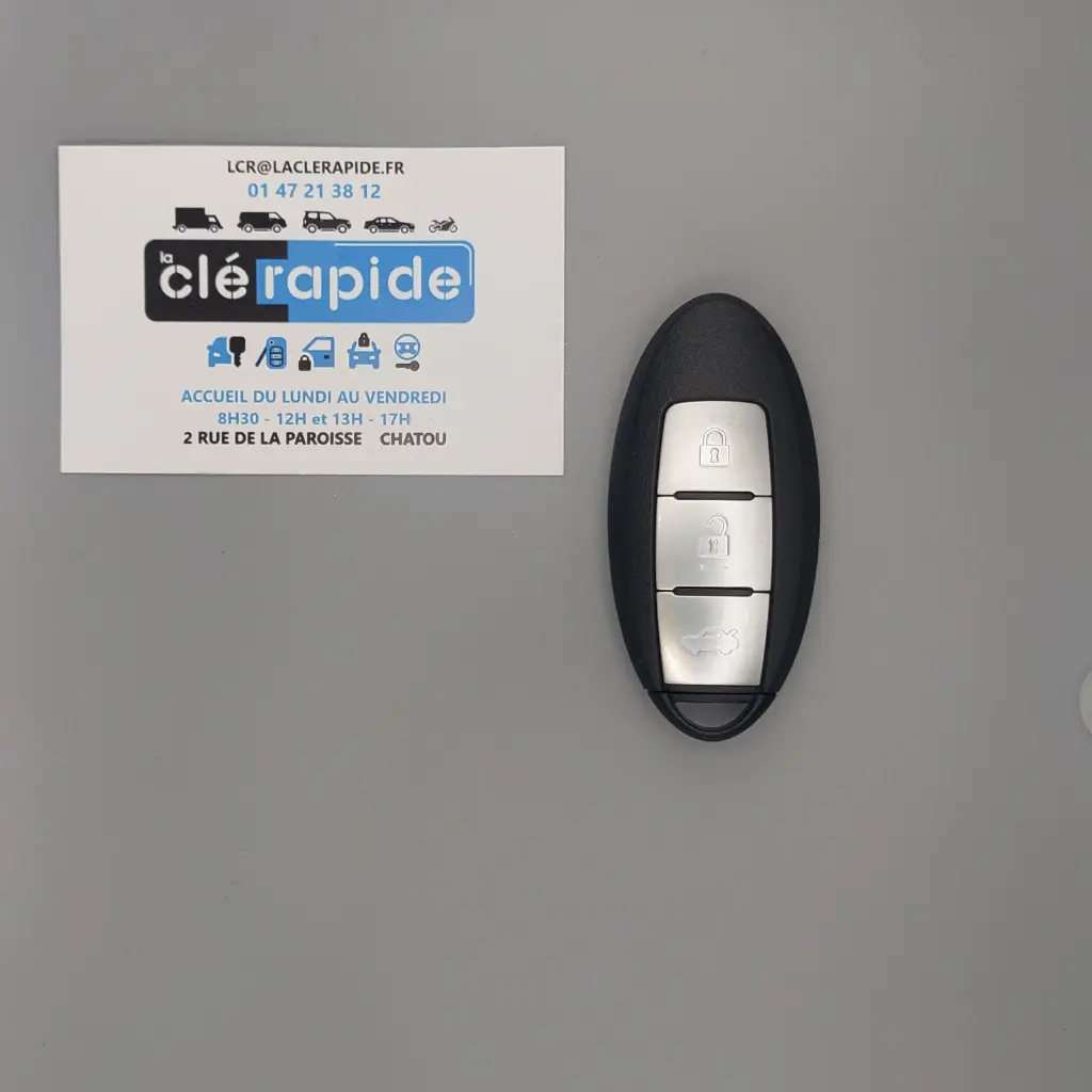 TELECOMMANDE MAINS LIBRES 3 BOUTONS NISSAN QASHQAI J11 - X-TRAIL T31 - PULSAR C13 PCF7953M