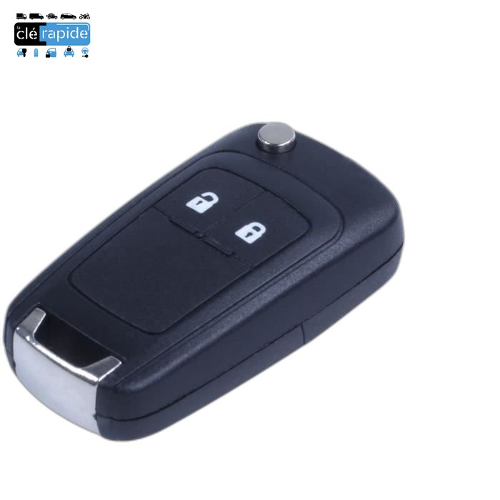 Télécommande Opel Antara 2 (pliable) boutons 2007 - 2015 433 MHz Mise au code et taillage inclus, à partir du code de clé ou d'une photo de la clé du véhicule