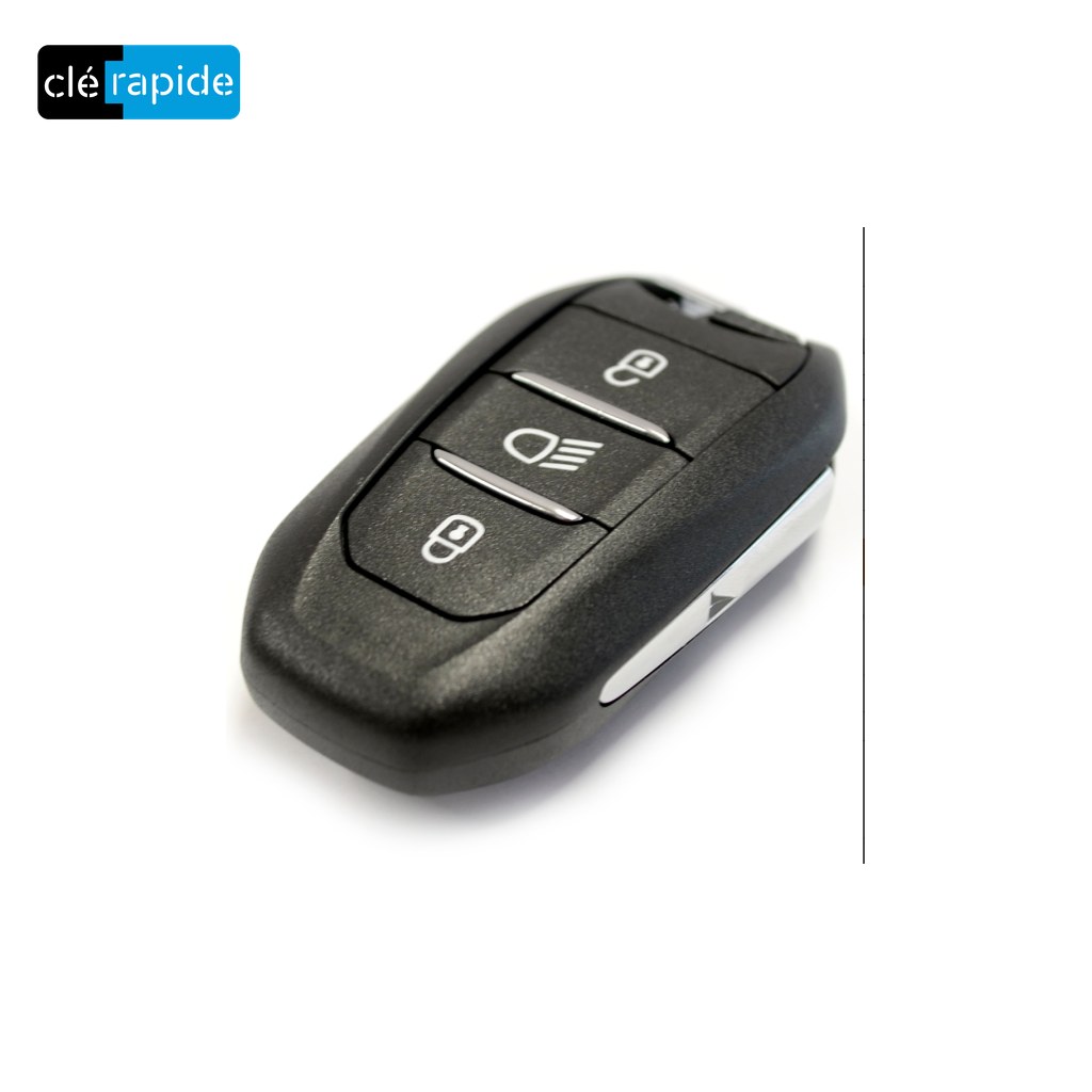 TELECOMMANDE PLIABLE 3 BTS PEUGEOT 208/308/508 Mise au code et taillage inclus, à partir du code de clé ou d’une photo de la clé du véhicule