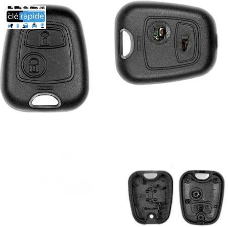Télécommande Peugeot 107 / Citroën C1 2 boutons 2005 - 2014 433 MHz Mise au code et taillage inclus, à partir du code de clé ou d'une photo de la clé du véhicule