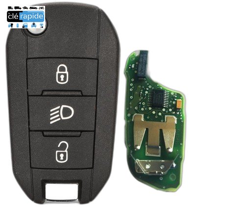 Insert Peugeot 308 / 3008 / Citroën C5 Aircross (mains libres, n° série >14056) 2018 - 2021 Mise au code et taillage inclus, à partir du code de clé ou d'une photo de la clé du véhicule