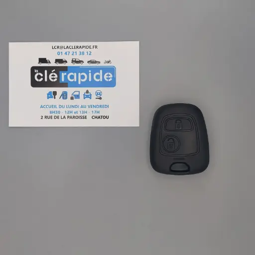 [6554RC] CLE PLIP PEUGEOT 307 FIXE 2 BOUTONS Mise au code et taillage inclus, à partir du code de clé ou d’une photo de la clé du véhicule