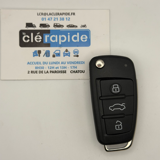 [AU101TE01-AF] AUDI A1 - Q3 3 BUTTON REMOTE CONTROL Code and size included, from the key code or a photo of the vehicle key