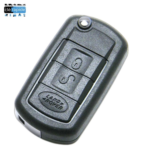 [LR100TE03-AF-P] Télécommande Land Rover LR3 / Range Rover / Range Rover Sport (flip remote 3 boutons) 3 (Lock, Unlock, Hayon) boutons 2005-2011 433 MHz ASK Mise au code et taillage inclus, à partir du code de clé ou d'une photo de la clé du véhicule