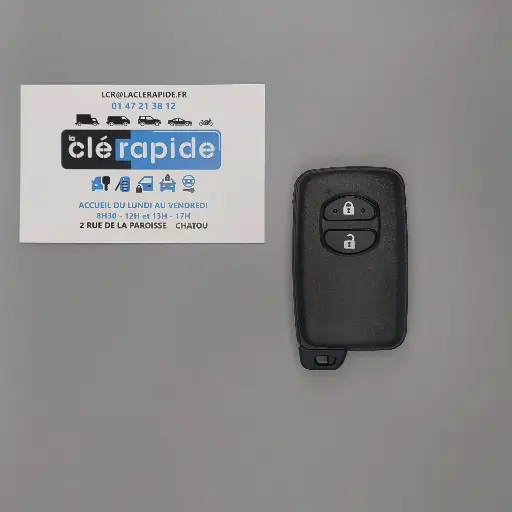 [TO106TE03-AF] Télécommande Toyota Prius+ ZVW40 / Prius XW30 / IQ 2 boutons 2009-2015 433 MHz Mise au code et taillage inclus, à partir du code de clé ou d'une photo de la clé du véhicule