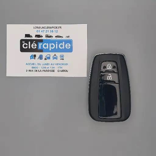 [TOY53CP42] Télécommande Toyota Corolla E210 (12e gen) - smart proximity (probable hybride) à vérifier (probable 4) boutons 2018-2024 à vérifier (315/433 MHz) Mise au code et taillage inclus, à partir du code de clé ou d'une photo de la clé du véhicule