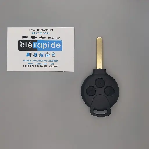 [VA2AR13] Télécommande Smart FORTWO 3 boutons 2007 - 2016 Mise au code et taillage inclus, à partir du code de clé ou d'une photo de la clé du véhicule