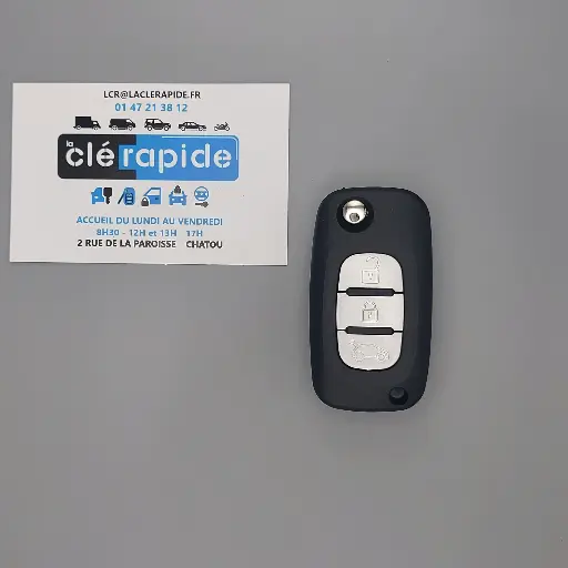 [VA2R01] TELECOMMANDE 3BOUTONS MOVANO MASTER 2010-2017/CLIO 3 2006-2012/KANGOO 2 2010-2017 Mise au code et taillage inclus, à partir du code de clé ou d’une photo de la clé du véhicule