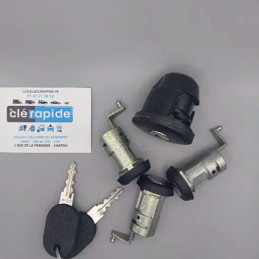 [0659086] AIXAM KIT 3 DOOR BARRELS + 1 TANK CAP Code and cutting included, from the key code or a photo of the vehicle key