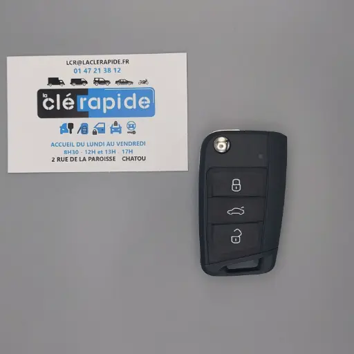 [SK900TE07OE] TELECOMMANDE 3 BOUTONS SKODA OCTAVIA ID88 