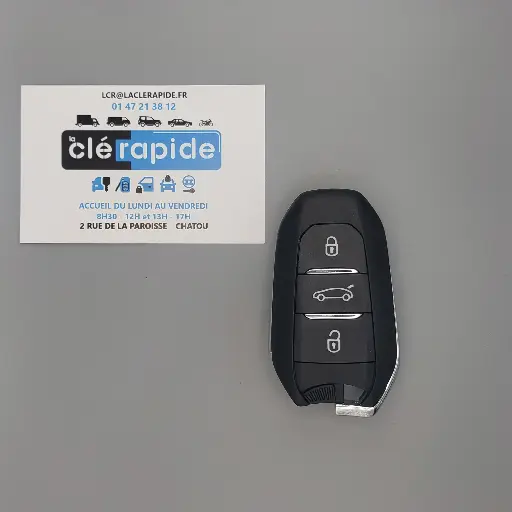 [PE308TE06-KL-OE] TELECOMMANDE PEUGEOT 308 - 508 Mise au code et taillage inclus, à partir du code de clé ou d’une photo de la clé du véhicule