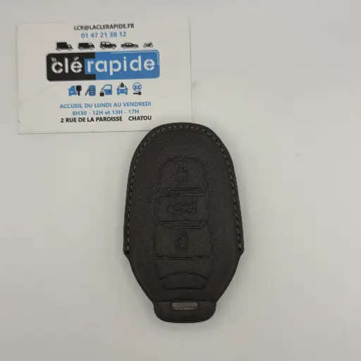 [ETUIFONCETELECOMPEUGEOT] PEUGEOT DARK GRAY REMOTE CASE Code and size included, based on the key code or a photo of the vehicle key