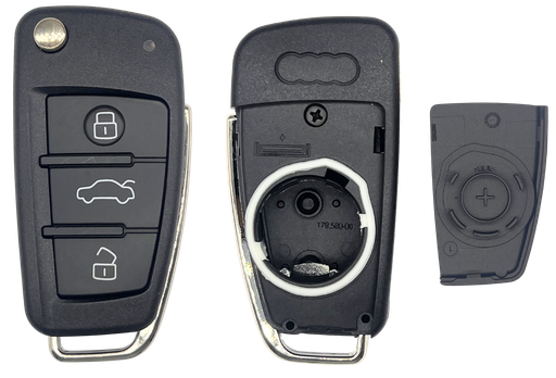 [AUDPS305CC] Coque de clé 3 boutons Audi (lame HU66 · réf. AUDPS305CC)