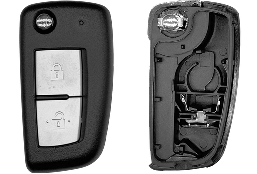 [NISPS28C] Coque de clé 2 boutons Nissan (profil NSN14 · réf. NISPS28C)