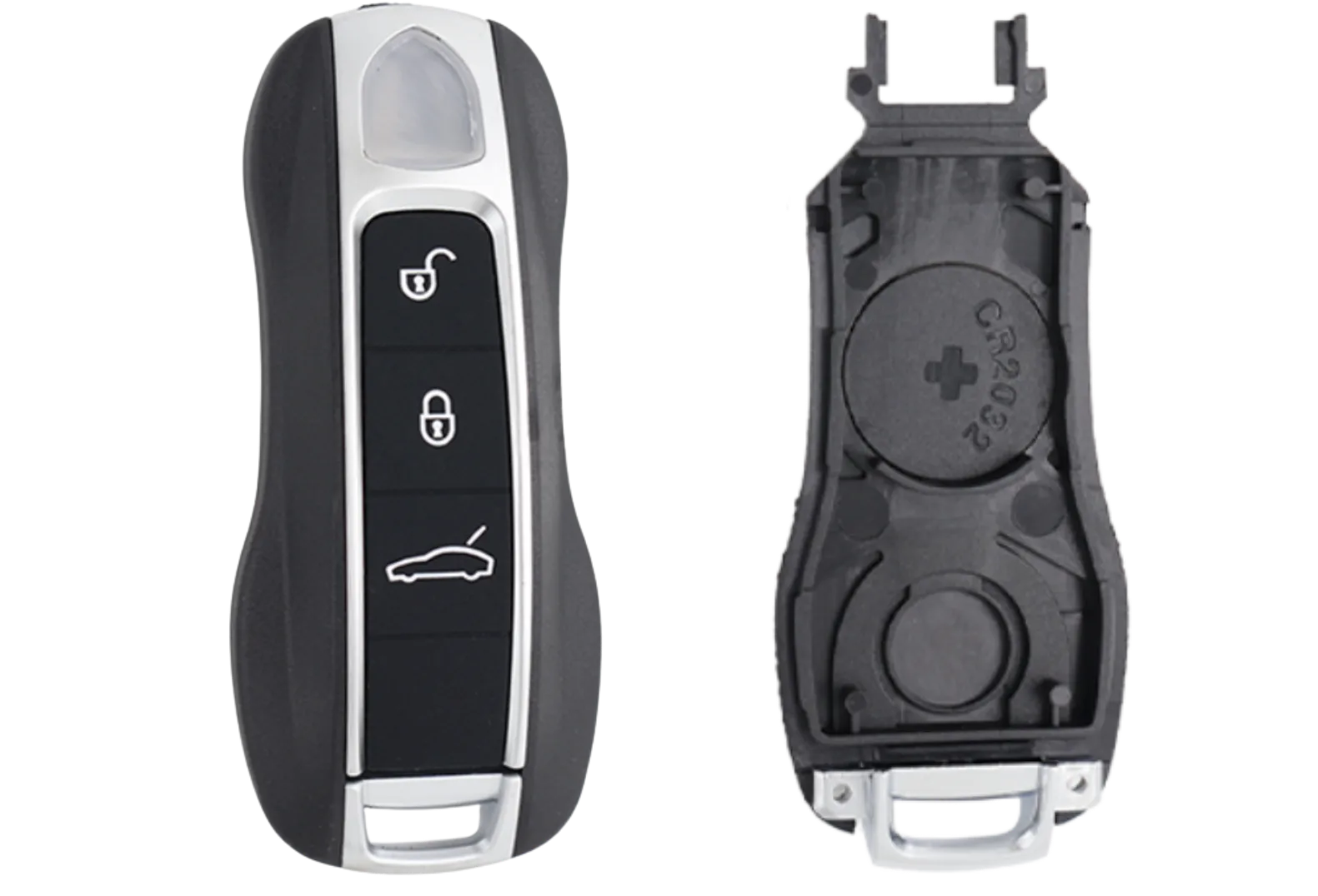 Coque de clé 3 boutons Porsche (lame HU66 · réf. POSPS301C)