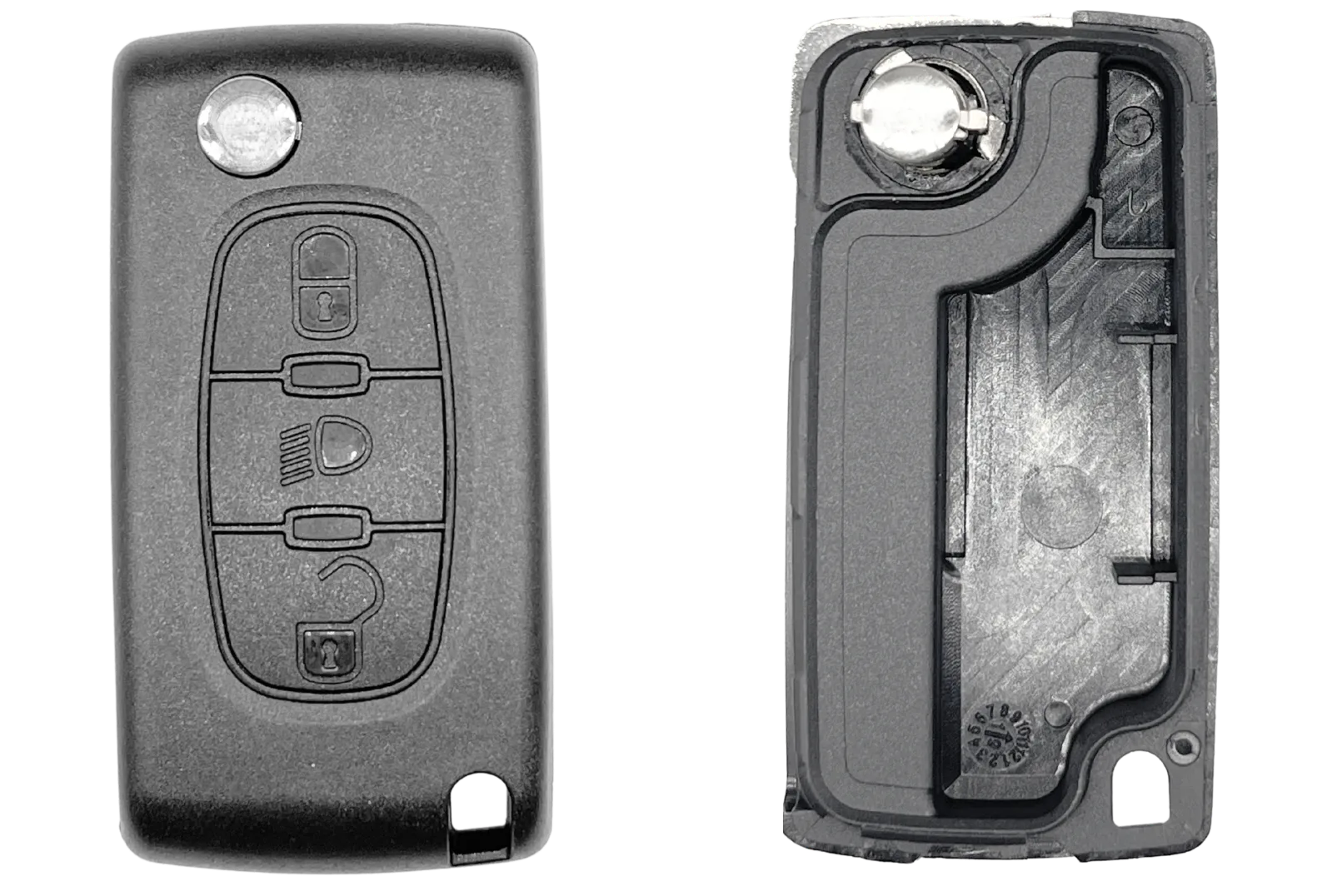 Coque de clé 3 boutons Peugeot / Citroën (profil PSAPS308CC)