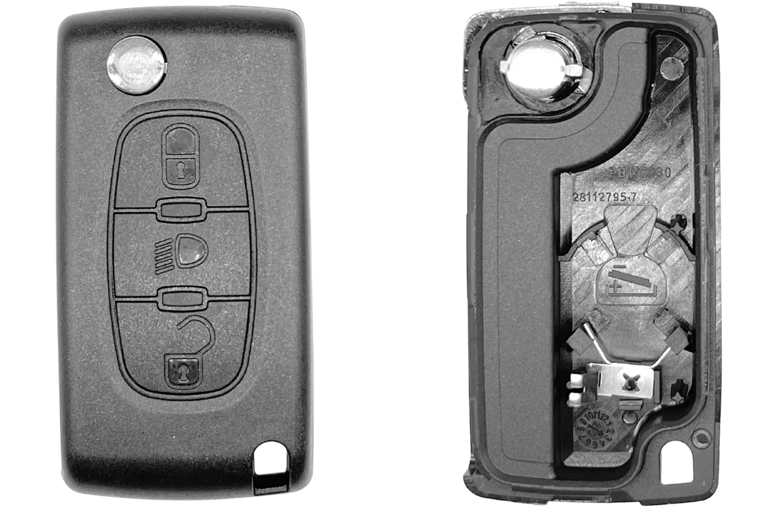 Coque de clé 3 boutons Peugeot / Citroën (profil PSAPS308CP)