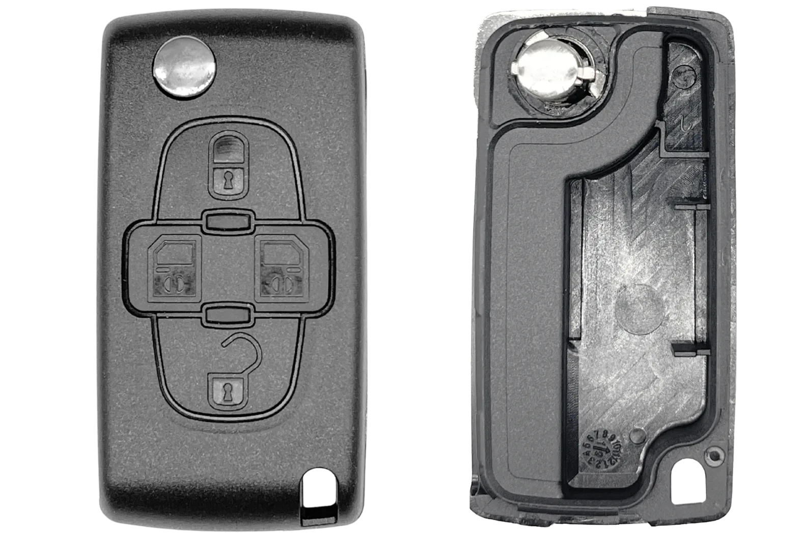 Coque de clé 4 boutons Peugeot / Citroën (profil PSAPS407CC)