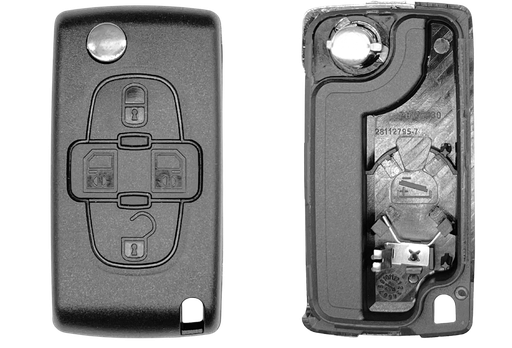 [PSAPS408CC] Coque de clé 4 boutons Peugeot / Citroën (profil PSAPS408CC)