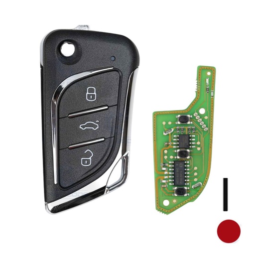 [XKLKS2EN] Télécommande universelle pliable chromée 3 boutons (Xhorse XKLKS2EN)
