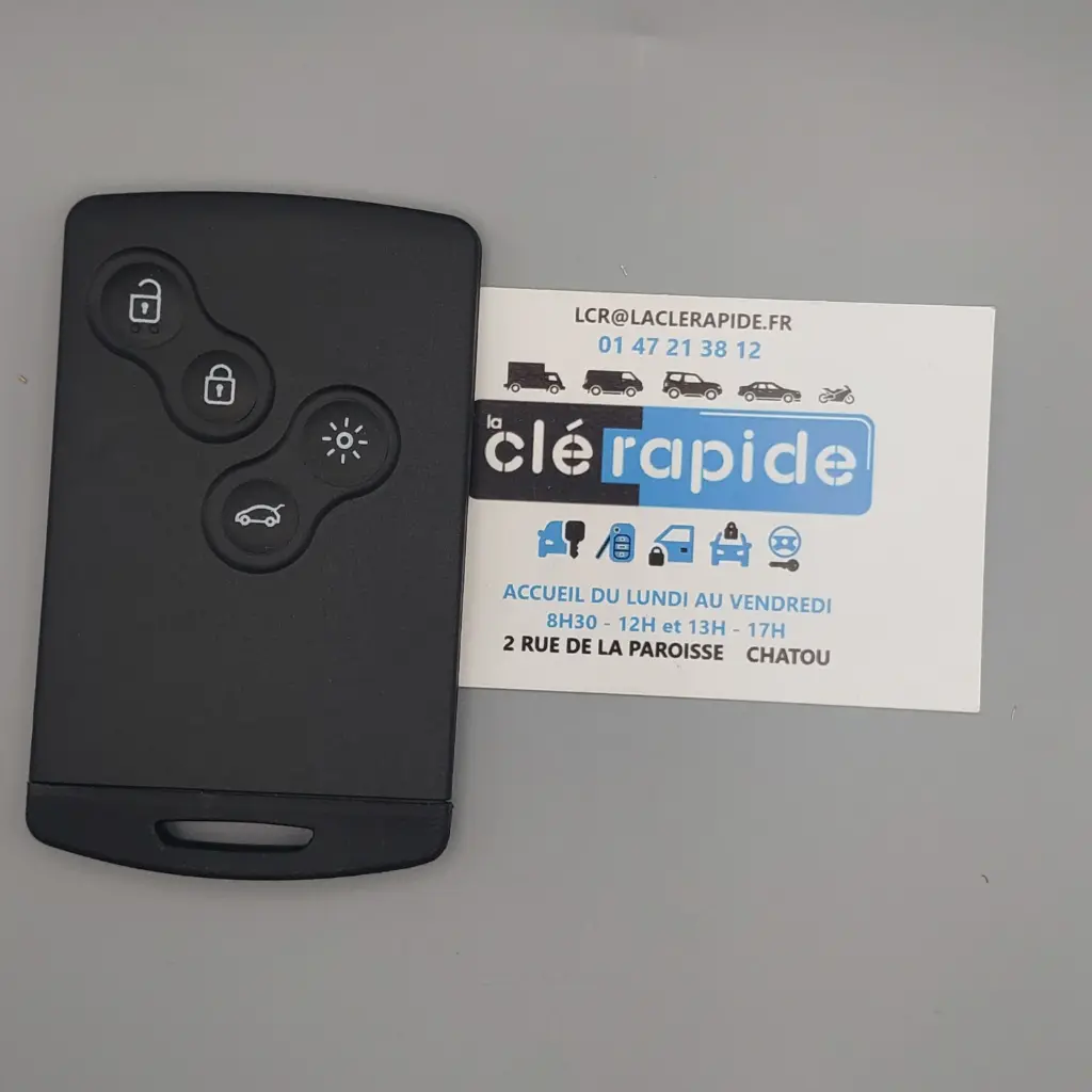 Télécommande Renault Clio IV 4 boutons mains libres 434 MHz (RNR133+)
