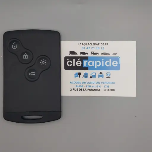 Télécommande Renault Megane III / Fluence / Latitude 4 boutons mains libres 433 MHz (RNR115+)