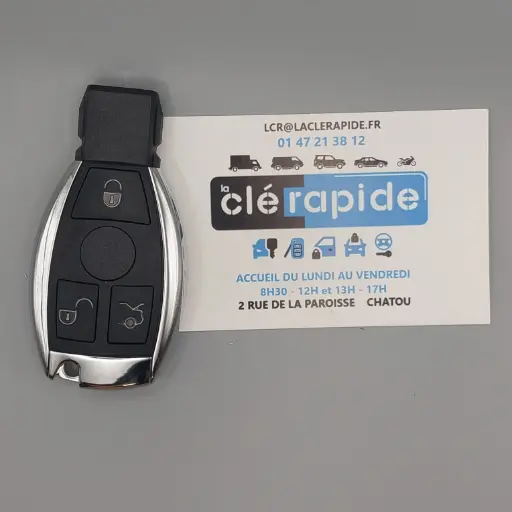Télécommande Mercedes (véhicules FBS3) 3 boutons 433 MHz (BZR119+)