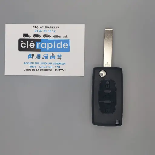 [649076] Clé Peugeot 307 2001 - 2008 Mise au code et taillage inclus, à partir du code de clé ou d'une photo de la clé du véhicule