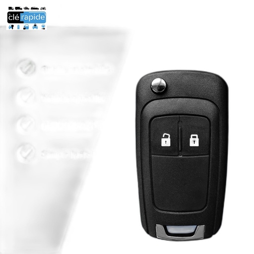 [93186345] Télécommande Opel Vectra C / Signum 2 boutons 2002 - 2008 433 MHz Mise au code et taillage inclus, à partir du code de clé ou d'une photo de la clé du véhicule