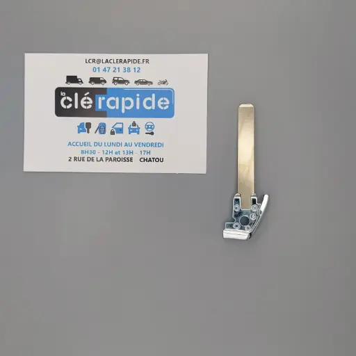 [1607079580] CLE INSERT POUR TELECOMMANDE MAINS LIBRE 508 Mise au code et taillage inclus, à partir du code de clé ou d’une photo de la clé du véhicule